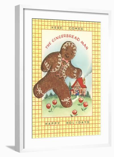 Here Comes Gingerbread Man-null-Framed Art Print