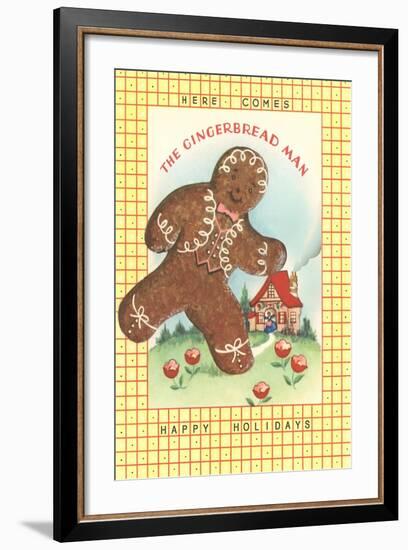 Here Comes Gingerbread Man-null-Framed Art Print