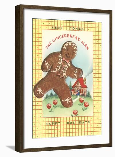 Here Comes Gingerbread Man-null-Framed Art Print