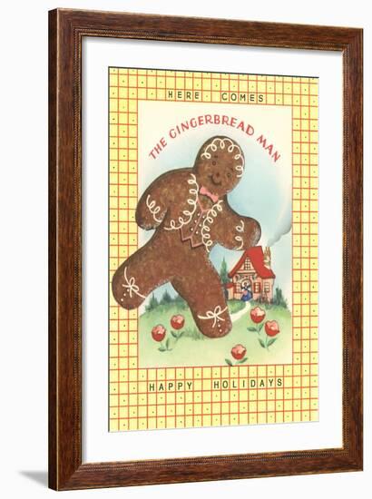 Here Comes Gingerbread Man-null-Framed Art Print