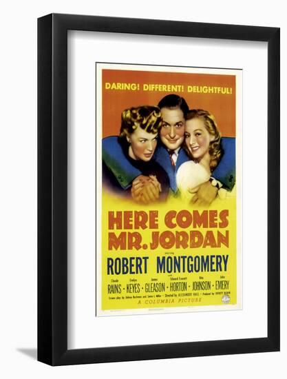 Here Comes Mr. Jordan, Rita Johnson, Robert Montgomery, Evelyn Keyes, 1941-null-Framed Photo