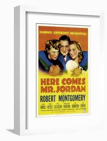 Here Comes Mr. Jordan, Rita Johnson, Robert Montgomery, Evelyn Keyes, 1941-null-Framed Photo