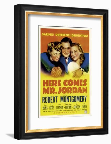 Here Comes Mr. Jordan, Rita Johnson, Robert Montgomery, Evelyn Keyes, 1941-null-Framed Photo