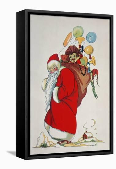 Here Comes Santa Claus (Book Illustration)-Anonymous Anonymous-Framed Premier Image Canvas