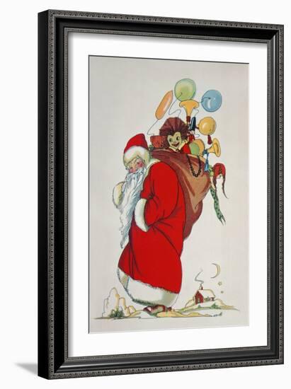 Here Comes Santa Claus (Book Illustration)-Anonymous Anonymous-Framed Giclee Print