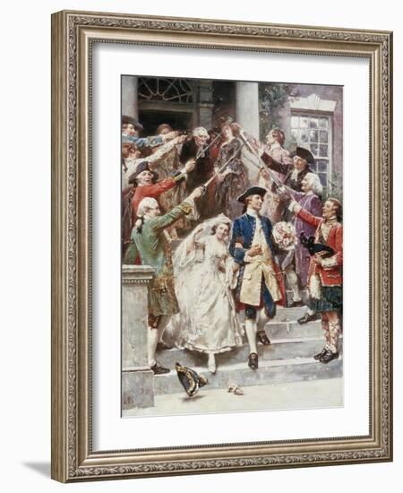 Here Comes the Bride, Wedding of Washington, c.1759-Jean Leon Gerome Ferris-Framed Giclee Print