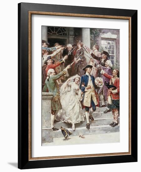 Here Comes the Bride, Wedding of Washington, c.1759-Jean Leon Gerome Ferris-Framed Giclee Print