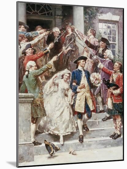 Here Comes the Bride, Wedding of Washington, c.1759-Jean Leon Gerome Ferris-Mounted Giclee Print