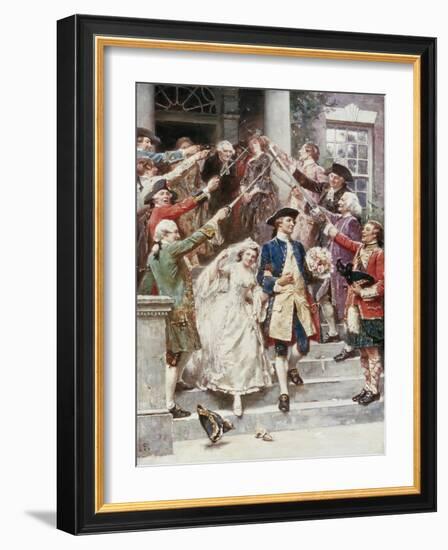 Here Comes the Bride, Wedding of Washington, c.1759-Jean Leon Gerome Ferris-Framed Giclee Print