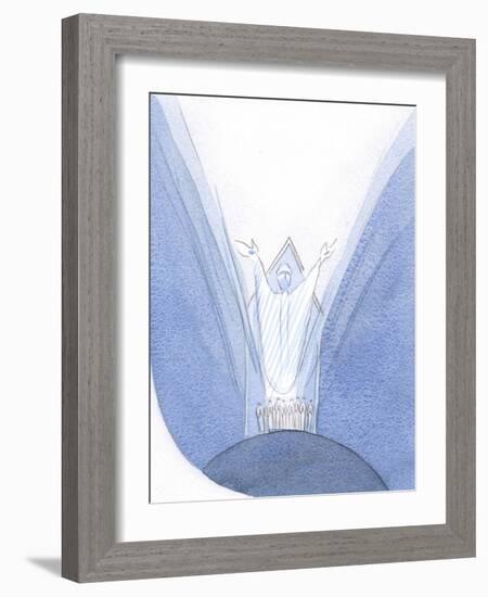 Here, during Mass, Christ is Really Present with Us, on Earth, Praying to the Father, with Us Gathe-Elizabeth Wang-Framed Giclee Print