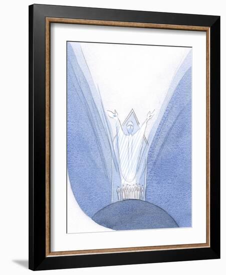 Here, during Mass, Christ is Really Present with Us, on Earth, Praying to the Father, with Us Gathe-Elizabeth Wang-Framed Giclee Print