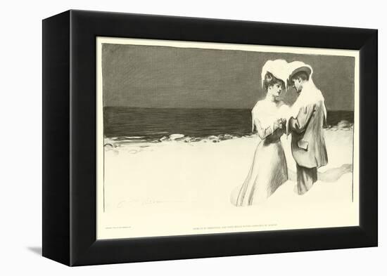 Here it is Christmas and They Began Saying Goodbye in August (Lithograph)-Charles Dana Gibson-Framed Premier Image Canvas