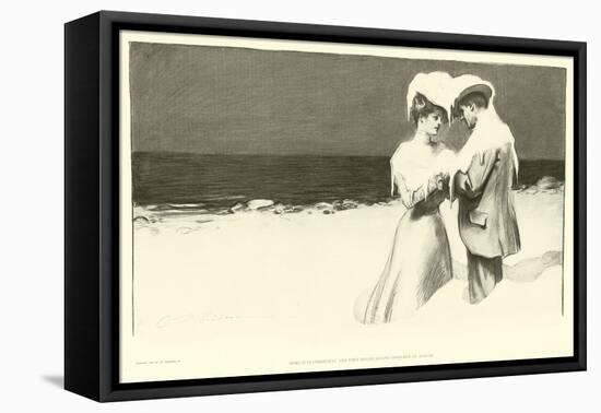 Here it is Christmas and They Began Saying Goodbye in August (Lithograph)-Charles Dana Gibson-Framed Premier Image Canvas