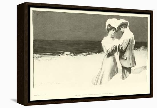 Here it is Christmas and They Began Saying Goodbye in August (Lithograph)-Charles Dana Gibson-Framed Premier Image Canvas