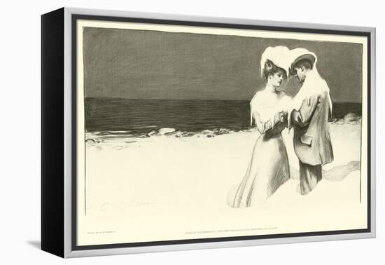 Here it is Christmas and They Began Saying Goodbye in August (Lithograph)-Charles Dana Gibson-Framed Premier Image Canvas