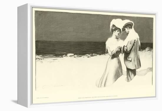 Here it is Christmas and They Began Saying Goodbye in August (Lithograph)-Charles Dana Gibson-Framed Premier Image Canvas