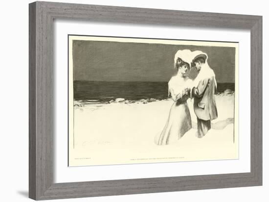 Here it is Christmas and They Began Saying Goodbye in August (Lithograph)-Charles Dana Gibson-Framed Giclee Print