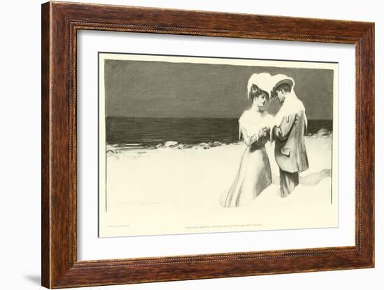 Here it is Christmas and They Began Saying Goodbye in August (Lithograph)-Charles Dana Gibson-Framed Giclee Print