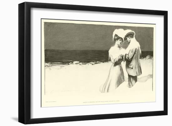 Here it is Christmas and They Began Saying Goodbye in August (Lithograph)-Charles Dana Gibson-Framed Giclee Print