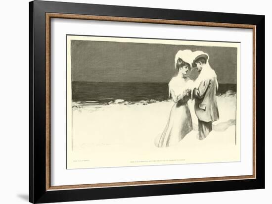 Here it is Christmas and They Began Saying Goodbye in August (Lithograph)-Charles Dana Gibson-Framed Giclee Print