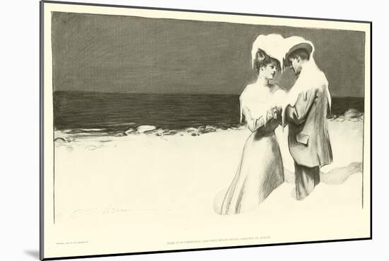 Here it is Christmas and They Began Saying Goodbye in August (Lithograph)-Charles Dana Gibson-Mounted Giclee Print