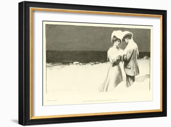 Here it is Christmas and They Began Saying Goodbye in August (Lithograph)-Charles Dana Gibson-Framed Giclee Print