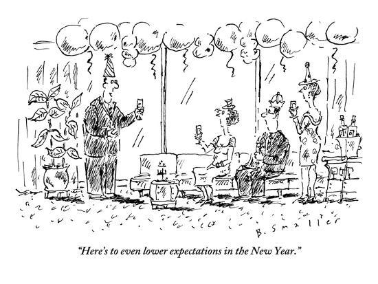 Here's to even lower expectations in the New Year." - New Yorker Cartoon' Premium Giclee Print - Barbara Smaller | Art.com