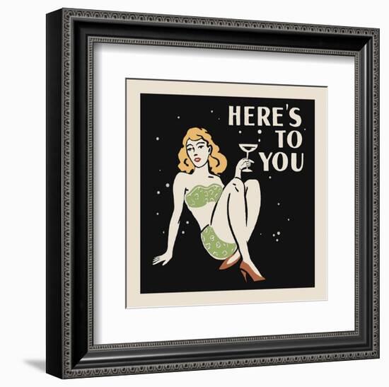 Here's to You-Retro Series-Framed Art Print