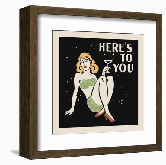 Here's to You-Retro Series-Framed Art Print