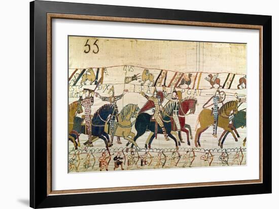 Here the French are Fighting, Detail from the Bayeux Tapestry, Before 1082-null-Framed Giclee Print