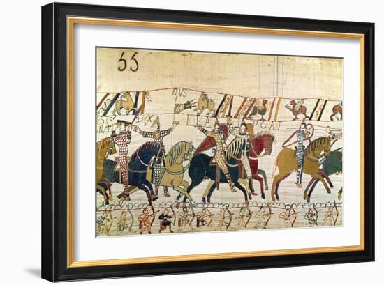 Here the French are Fighting, Detail from the Bayeux Tapestry, Before 1082-null-Framed Giclee Print