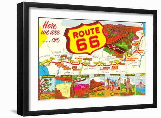 Here We are on Route 66-null-Framed Art Print