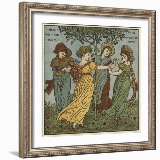 Here We Go Round the Mulberry Bush-Walter Crane-Framed Giclee Print