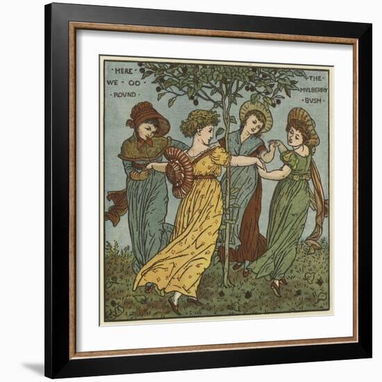 Here We Go Round the Mulberry Bush-Walter Crane-Framed Giclee Print