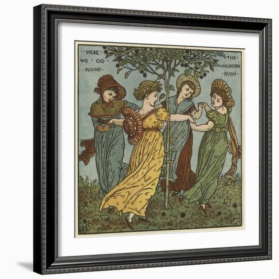 Here We Go Round the Mulberry Bush-Walter Crane-Framed Giclee Print