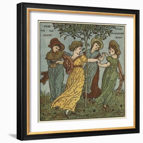 Here We Go Round the Mulberry Bush-Walter Crane-Framed Giclee Print