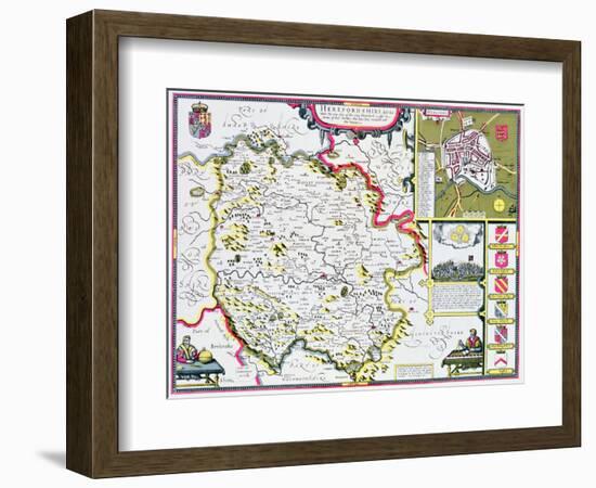 Herefordshire-John Speed-Framed Giclee Print