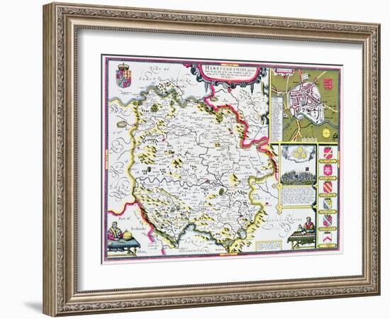 Herefordshire-John Speed-Framed Giclee Print