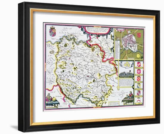 Herefordshire-John Speed-Framed Giclee Print