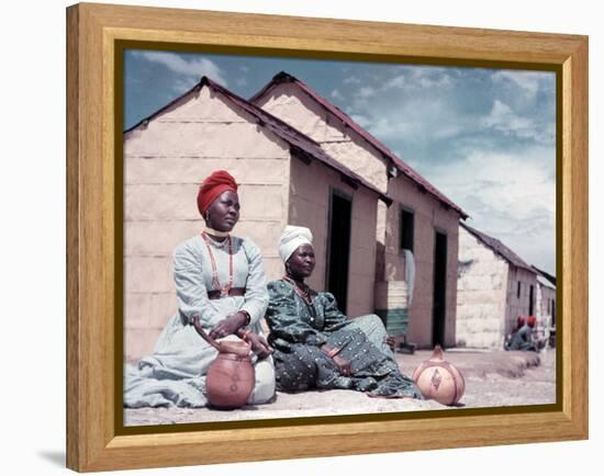 Herero Tribeswomen Wearing Turban and Dangling Earrings, Windhoek, Namibia 1950-Margaret Bourke-White-Framed Premier Image Canvas