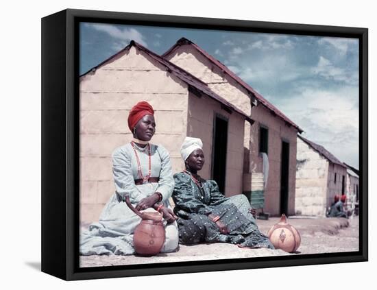 Herero Tribeswomen Wearing Turban and Dangling Earrings, Windhoek, Namibia 1950-Margaret Bourke-White-Framed Premier Image Canvas