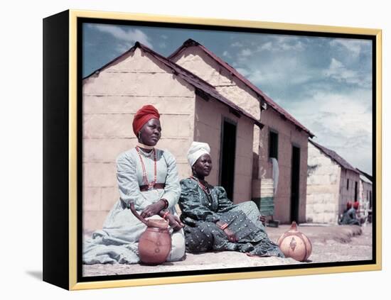 Herero Tribeswomen Wearing Turban and Dangling Earrings, Windhoek, Namibia 1950-Margaret Bourke-White-Framed Premier Image Canvas