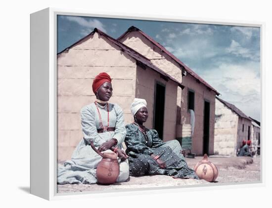 Herero Tribeswomen Wearing Turban and Dangling Earrings, Windhoek, Namibia 1950-Margaret Bourke-White-Framed Premier Image Canvas