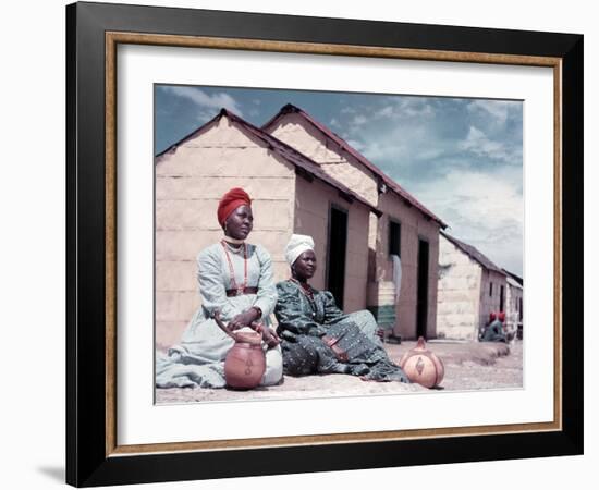 Herero Tribeswomen Wearing Turban and Dangling Earrings, Windhoek, Namibia 1950-Margaret Bourke-White-Framed Photographic Print