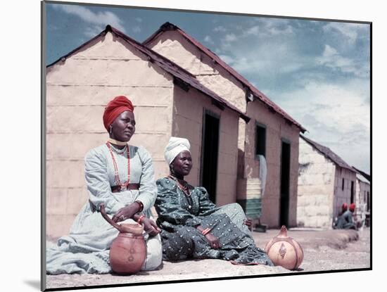 Herero Tribeswomen Wearing Turban and Dangling Earrings, Windhoek, Namibia 1950-Margaret Bourke-White-Mounted Photographic Print