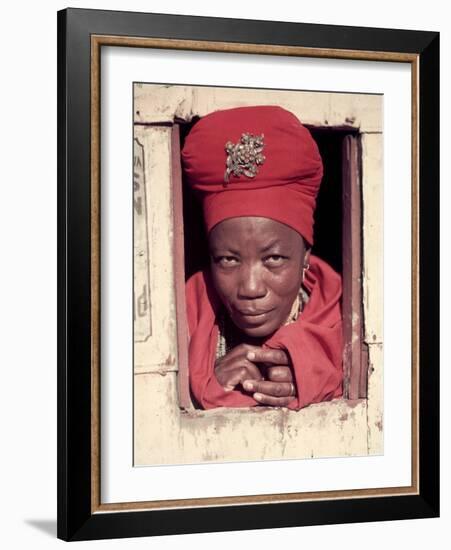 Herero Tribeswomen Wearing Turban and Dangling Earrings, Windhoek, Namibia 1951-Margaret Bourke-White-Framed Photographic Print