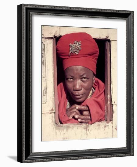 Herero Tribeswomen Wearing Turban and Dangling Earrings, Windhoek, Namibia 1951-Margaret Bourke-White-Framed Photographic Print