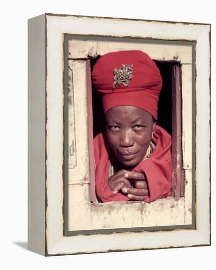 Herero Tribeswomen Wearing Turban and Dangling Earrings, Windhoek, Namibia 1951-Margaret Bourke-White-Framed Premier Image Canvas