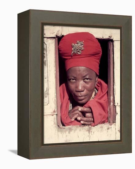 Herero Tribeswomen Wearing Turban and Dangling Earrings, Windhoek, Namibia 1951-Margaret Bourke-White-Framed Premier Image Canvas