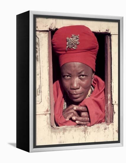 Herero Tribeswomen Wearing Turban and Dangling Earrings, Windhoek, Namibia 1951-Margaret Bourke-White-Framed Premier Image Canvas